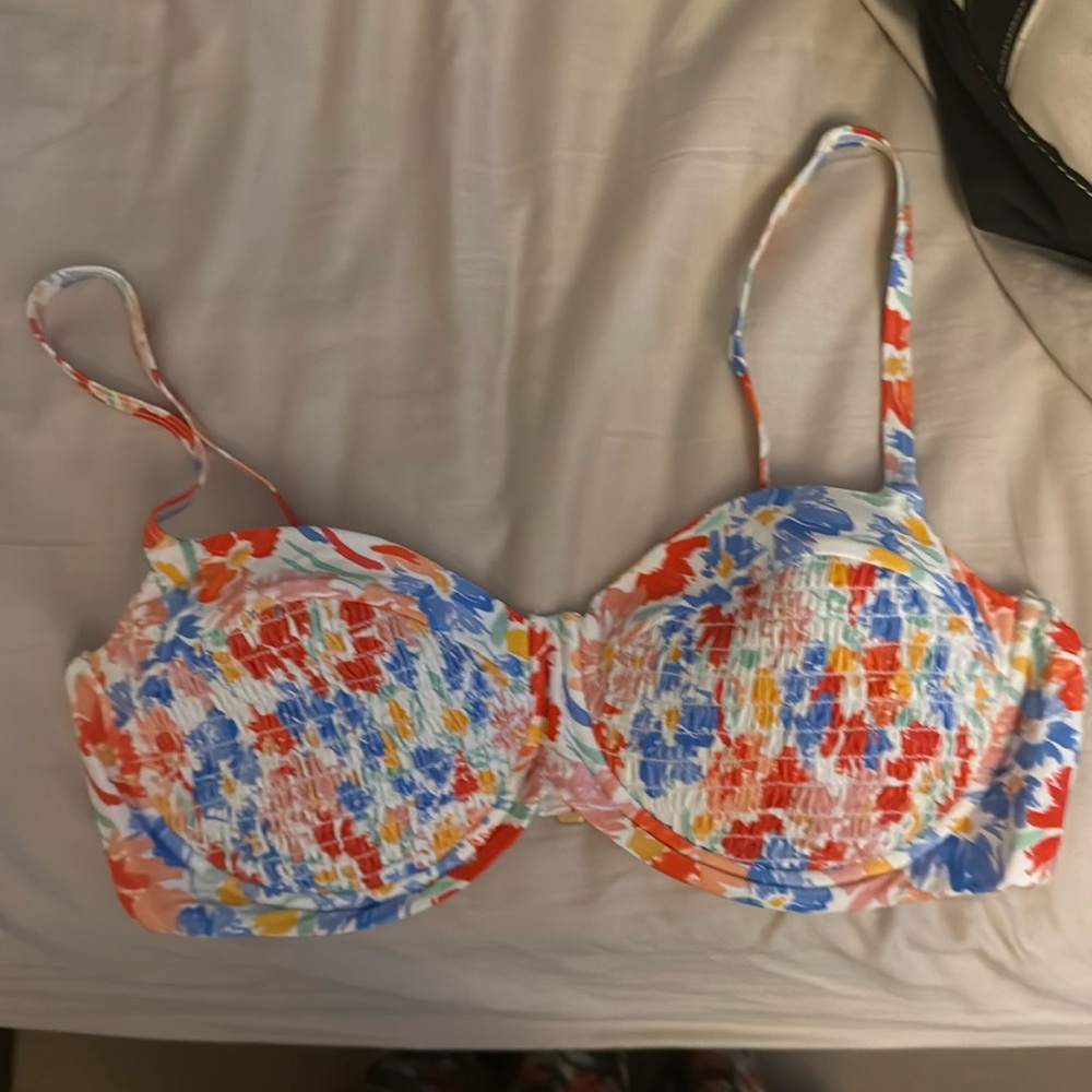 L*Space Marley Smocked Underwire Bikini Top Flowers Forever Floral